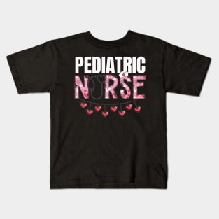 Nurse Valentines "Pediatric Nurse" Heart Letters Kids T-Shirt